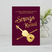 音楽のリサイタルクラシカルヴァイオリンの学校 箔招待状 (立ち正面)