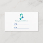 音楽のレッスンのアポイントメントカードのピアノ声 予約カード (裏面)