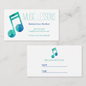 音楽のレッスンのアポイントメントカードのピアノ声 予約カード (正面/裏面)