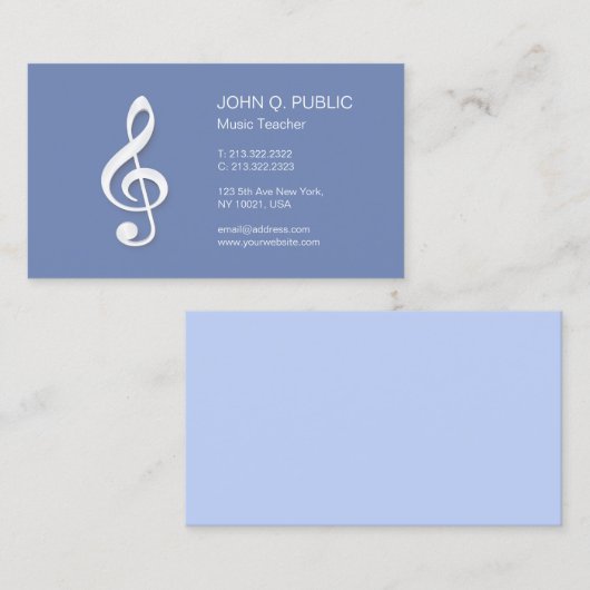 音楽のレッスンのモダンな専門の先生 名刺 (正面/裏面)