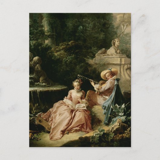 音楽のレッスン1749年 ポストカード (正面)