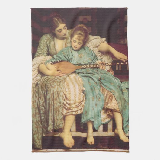 『音楽のレッスン』(1877) by Lord Frederic Leighton キッチンタオル (縦)