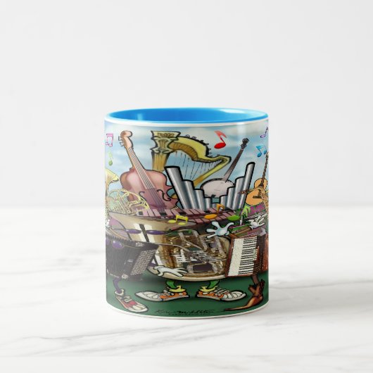 音楽の二音コーヒーマグ ツートーンマグカップ (中央)