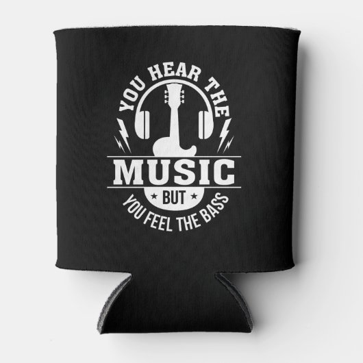 音楽の低音感じのギタープレーヤーを聞く 缶クーラー (正面)