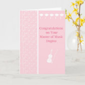 音楽の修士号(ピンク)のカード カード (黄色い花)