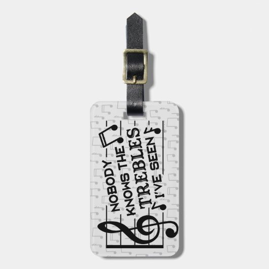 音楽の先生のおもしろいな三重の冗談|の一流のテンプレート ラゲッジタグ (正面縦)