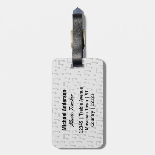 音楽の先生のおもしろいな三重の冗談|の一流のテンプレート ラゲッジタグ (裏面縦)