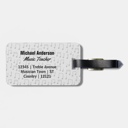 音楽の先生のおもしろいな三重の冗談|の一流のテンプレート ラゲッジタグ (裏面横)