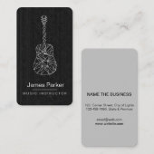 音楽の先生のギターのロゴの最小主義のミュージシャン木 名刺 (正面/裏面)