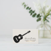 音楽の先生のギター奏者の楽器の金ゴールド 名刺 (スタンド正面)