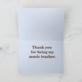 音楽の先生のココペリのフルートありがとう サンキューカード (内部)