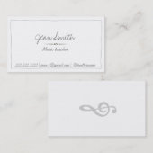 音楽の先生のシンプルな手描きの名刺 名刺 (正面/裏面)