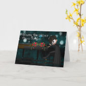 音楽の先生のバースデー・カード カード (黄色い花)