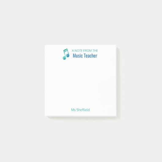 音楽の先生のパーソナライズなミュージカルからのノート ポストイット (正面)