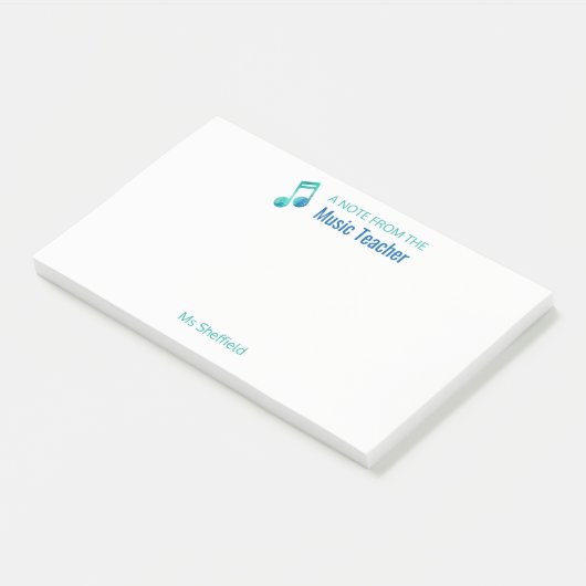音楽の先生のパーソナライズなミュージカルからのノート ポストイット (アングル)