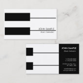 音楽の先生のピアノのレッスンのインストラクター 名刺 (正面/裏面)