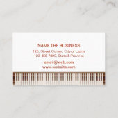 音楽の先生のピアノキーボードのエレガントなミュージカルの鍵 名刺 (裏面)