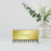音楽の先生のピアノキーボードのミュージシャンのピアニスト 名刺 (スタンド正面)