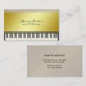 音楽の先生のピアノキーボードのミュージシャンのピアニスト 名刺 (正面/裏面)