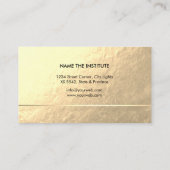 音楽の先生のピアノキーボードのミュージシャンの金ゴールドホイル 名刺 (裏面)