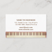 音楽の先生のピアノキーボードのヴィンテージの金ゴールド 名刺 (裏面)