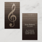 音楽の先生のミュージシャンのヴィンテージのミュージカル 名刺 (正面/裏面)