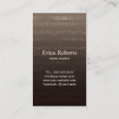 音楽の先生のミュージシャンのヴィンテージのミュージカル 名刺 (裏面)