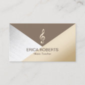 音楽の先生のモダンな金ゴールドのブラウンの銀製のミュージカル 名刺