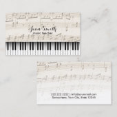 音楽の先生のヴィンテージのピアノ鍵 名刺 (正面/裏面)