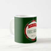 音楽の先生の休日の格子縞のクリスマスのギフトのマグ コーヒーマグカップ (正面左)