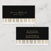 音楽の先生の黒の金ゴールドのピアノはミュージカルを調整します 名刺 (正面/裏面)