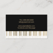 音楽の先生の黒の金ゴールドのピアノはミュージカルを調整します 名刺 (裏面)