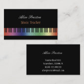 音楽の先生|のカラフルなピアノ 名刺 (正面/裏面)