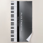 音楽の先生|のユニークな銀 ビーチタオル (正面)