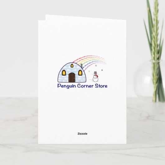 音楽の先生: クリスマスのペンギンCaroling シーズンカード (裏面)