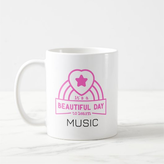 音楽の先生 美しい一日を学ぶにふさわしい日 コーヒーマグカップ (左)