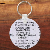 音楽の味が完璧なバッジ キーホルダー (正面)