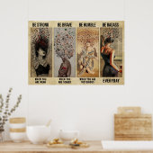 音楽の女の子は強い勇気を持つ勇気を謙虚に悪くなる ポスター (キッチン)