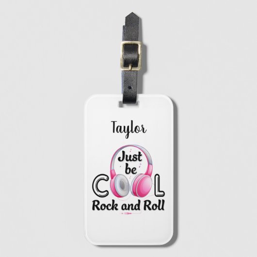 音楽の好きカッコいいはBe Rock and Roll ラゲッジタグ (正面縦)