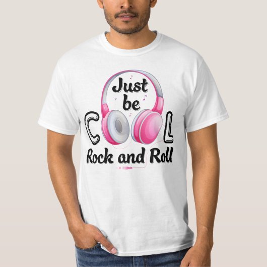 音楽の好きカッコいいはBe Rock and Roll Tシャツ (正面)