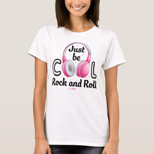 音楽の好きカッコいいはBe Rock and Roll Tシャツ (正面)