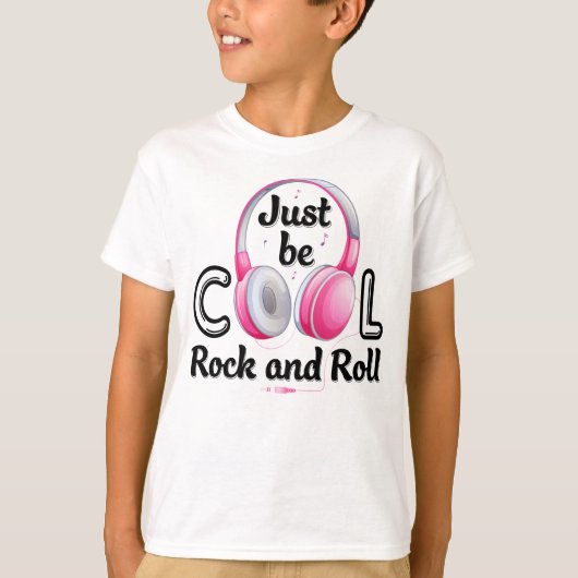 音楽の好きカッコいいはBe Rock and Roll Tシャツ (正面)