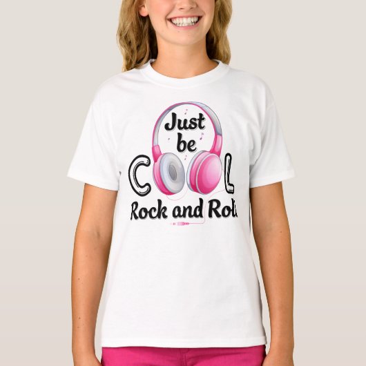 音楽の好きカッコいいはBe Rock and Roll Tシャツ (正面)