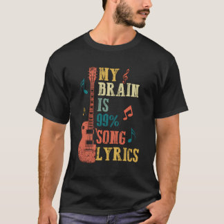 音楽の恋人のギフト – 私の脳は99歌の歌詞おもしろい Tシャツ