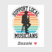 音楽の愛好家のためのローカルミュージシャンをサポート シール (シート)