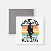 音楽の愛好家のためのローカルミュージシャンをサポート マグネット (正面/裏面)