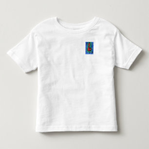 音楽の愛好家の青と赤の音符ホワイトティー トドラーTシャツ