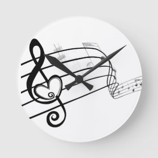 音楽の愛 ラウンド壁時計