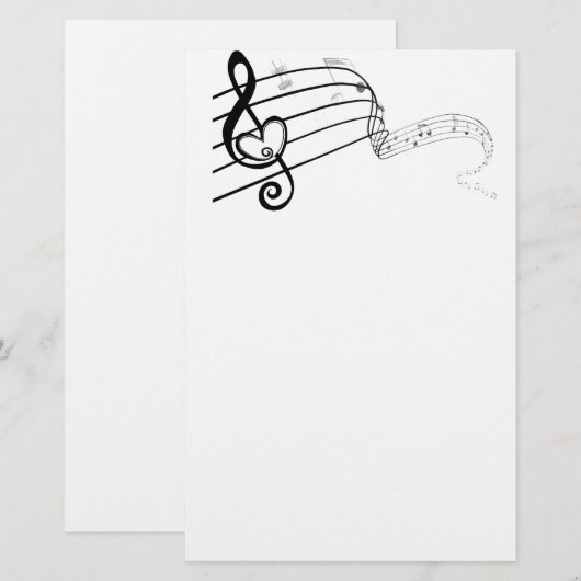 音楽の愛 便箋 (正面/裏面)