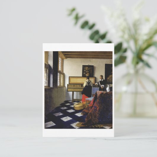 『音楽の授業』(ジョハネス・フェルメールの絵) ポストカード (スタンド正面)